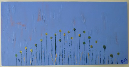 Bleuet, Acrylique, 30 X 60 cm
